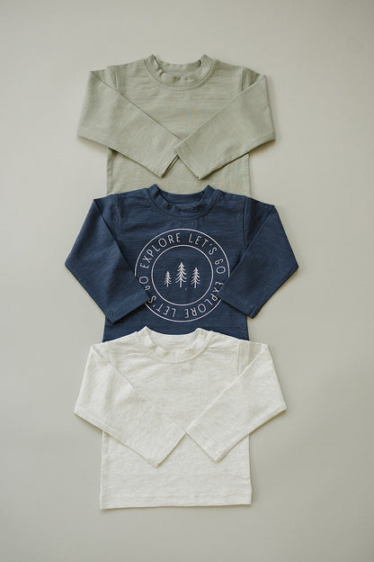 Heather Grey Long Sleeve Cotton Tee