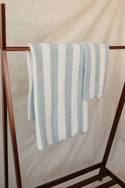 Blue Stripe Plush Blanket