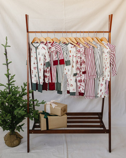 Green Stripe Bamboo Zipper