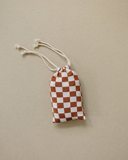 Rust Checkered Ribbed Bamboo Multi-Use Cover