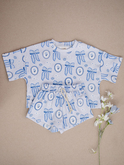 Shorts Set | Blue Bow