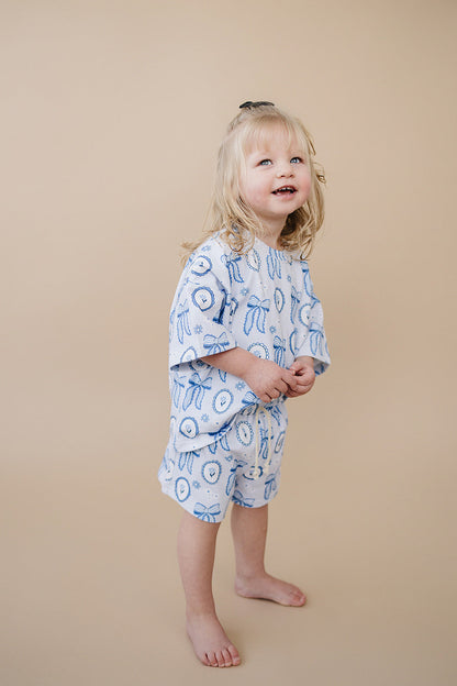 Shorts Set | Blue Bow