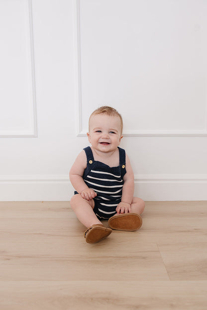 Nautical Stripe Knit Bubble Romper