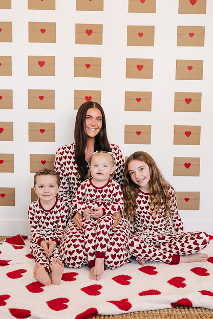 Hearts Ribbed Bamboo Cozy Set