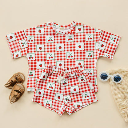 Shorts Set | Strawberry Gingham