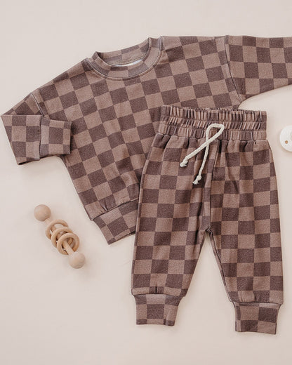 Jogger Set | Espresso Checkered