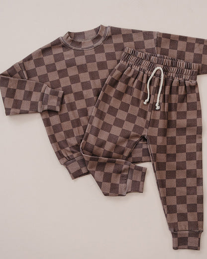 Jogger Set | Espresso Checkered