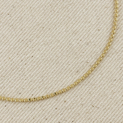 Flat Dots Chain Anklet - 18k Gold