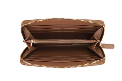 Yoona Woven Zip Wallet: Taupe