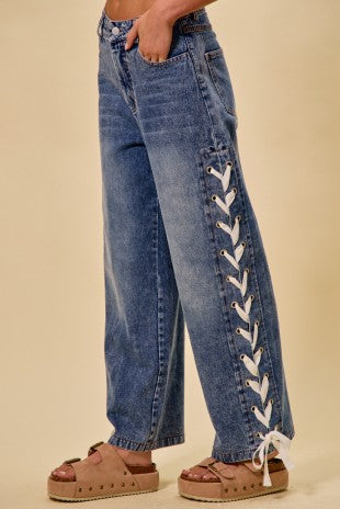 Mindy Lace Up Jeans
