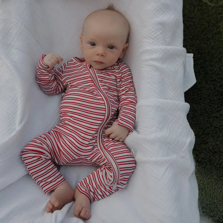 Heritage Stripe Bamboo Zip Pajamas