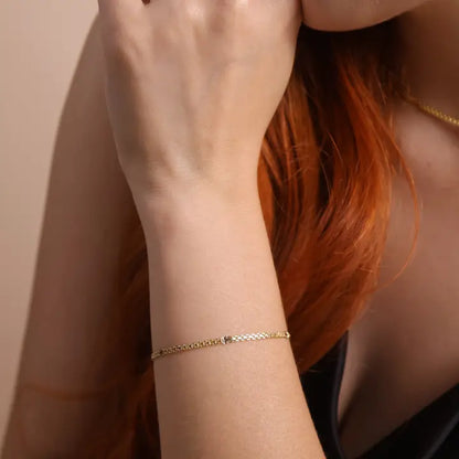 Mesh Chain W/Pressed Detail - 18k Gold Filled