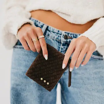 Kat Suede Wallet - Chocolate