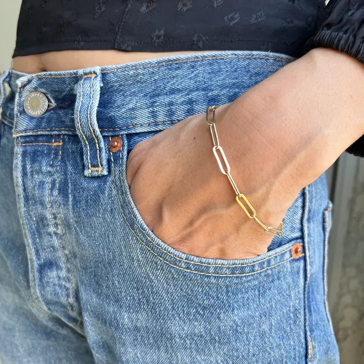 Paperclip Bracelet - 18k Gold