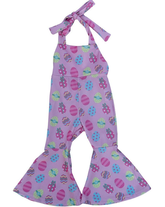 Andi Pleated Bell Bottom Jumpsuit - Egg Hunt