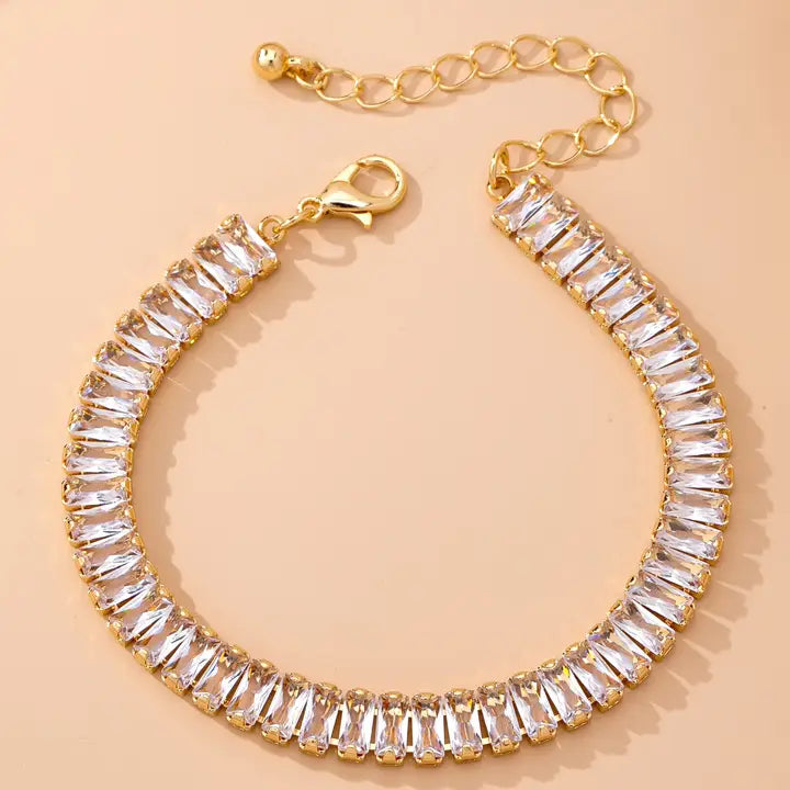 Baguette Crystal Tennis Bracelet