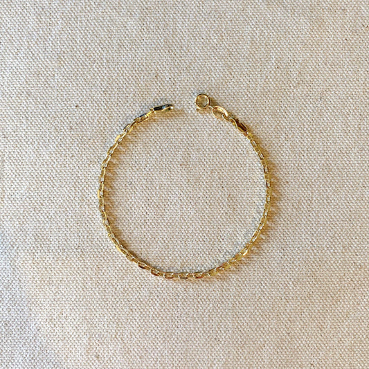 Diamond Cut Anchor Link Bracelet - 18k Gold Filled