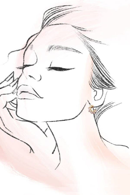 Pearl Diamond Cut Hoop Set