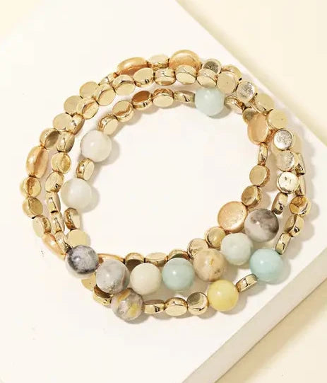 Stone Beaded Bracelet Set