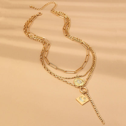 Multi Layer Celestial Pendant Necklace