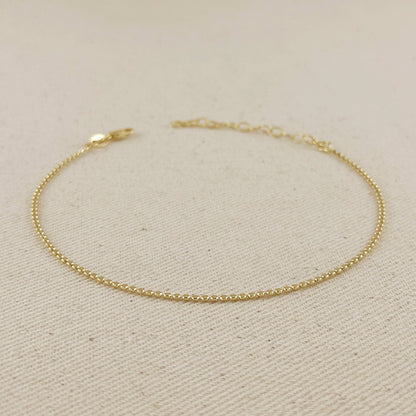 Flat Dots Chain Anklet - 18k Gold
