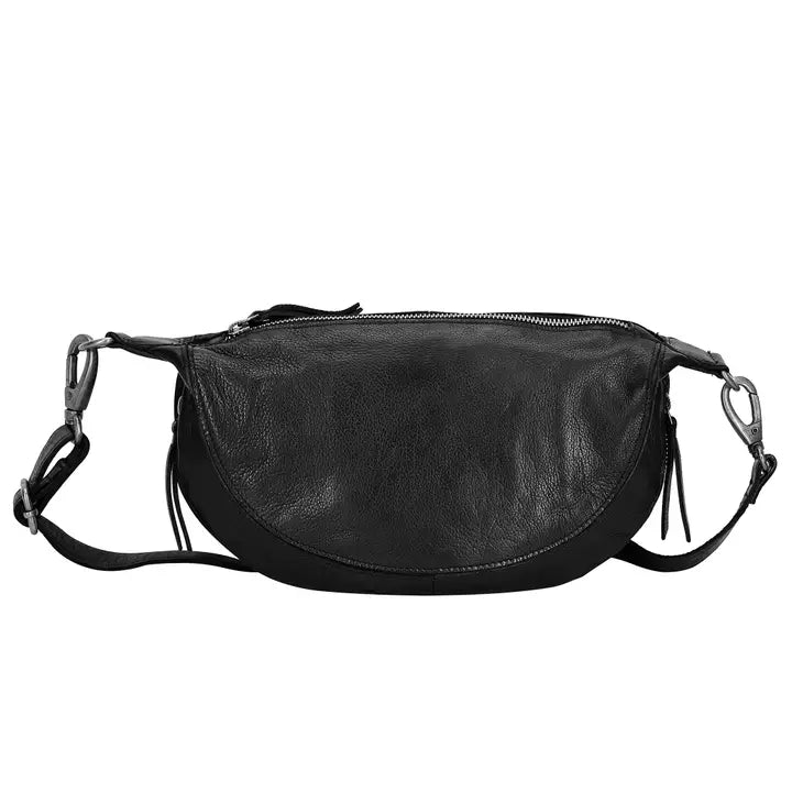 Crosby Handcrafted Leather Sling Bag - Black