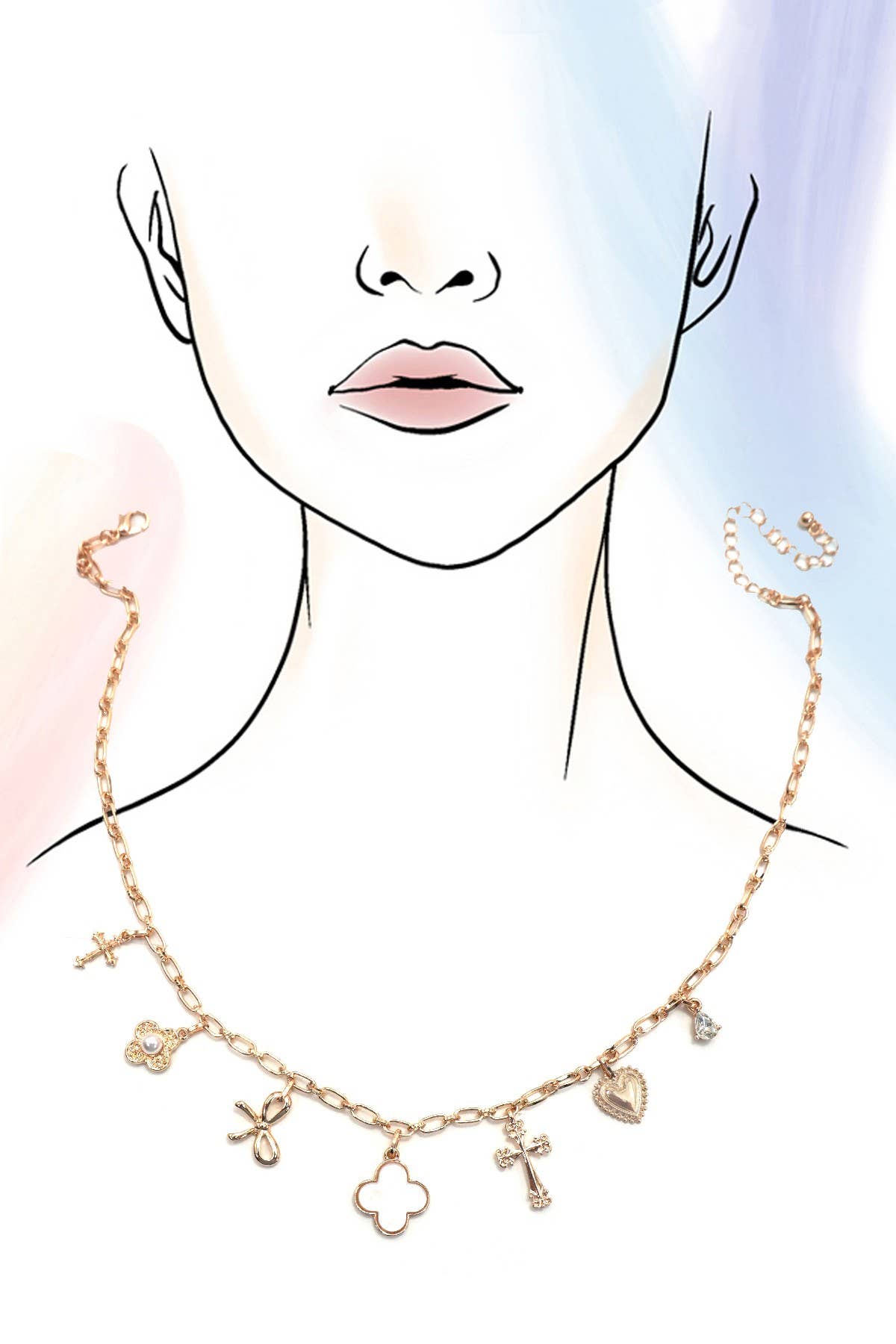 Clover Charm Necklace - Gold