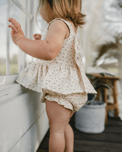 Birdie Bow Front Top & Bloomer Set - Petit Fleur