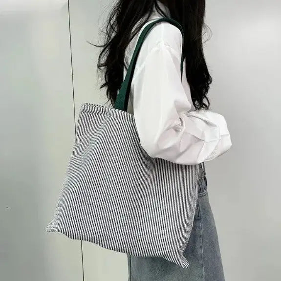 Tote Bag - Striped Black