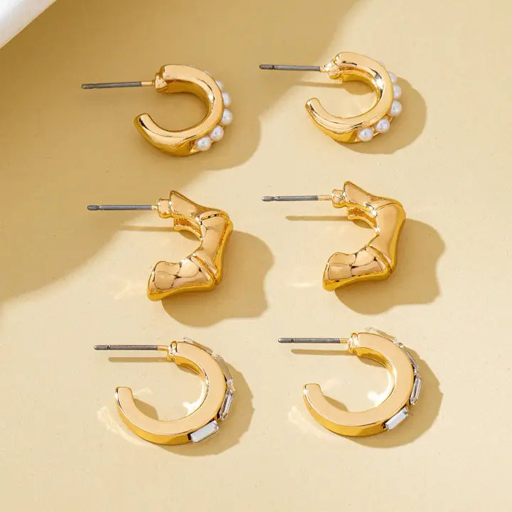 Bamboo Hoop Huggies - Gold