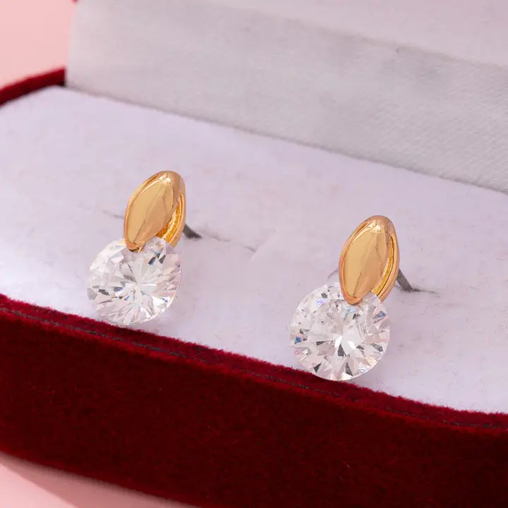 Crystal on Post Stud - Gold