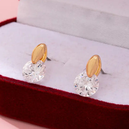 Crystal on Post Stud - Gold