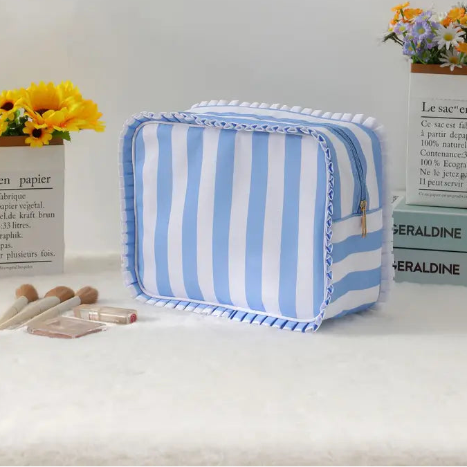 Cosmetic Bag - Blue Stripes