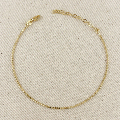 Flat Dots Chain Anklet - 18k Gold