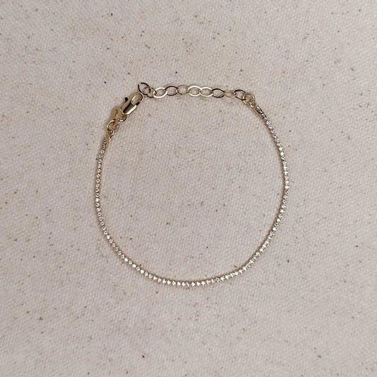 CZ Tennis Bracelet - 18k Gold