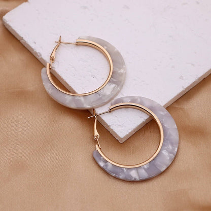 Tortoise Shell Hoop Earrings - Gold