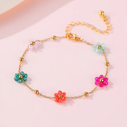 Beaded Flower Bracelet - Multi