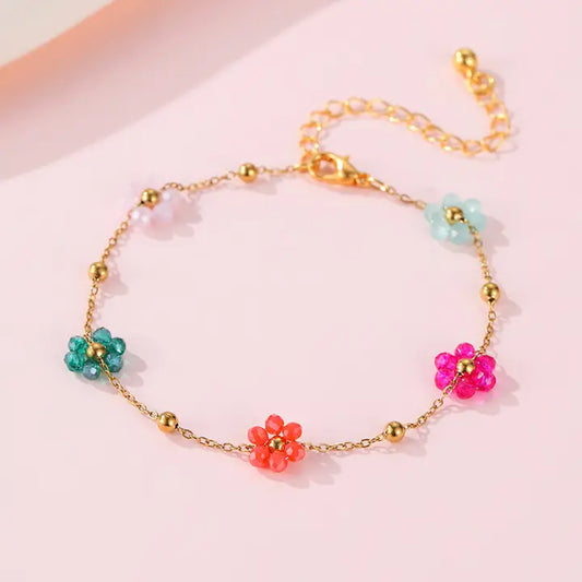 Beaded Flower Bracelet - Multi