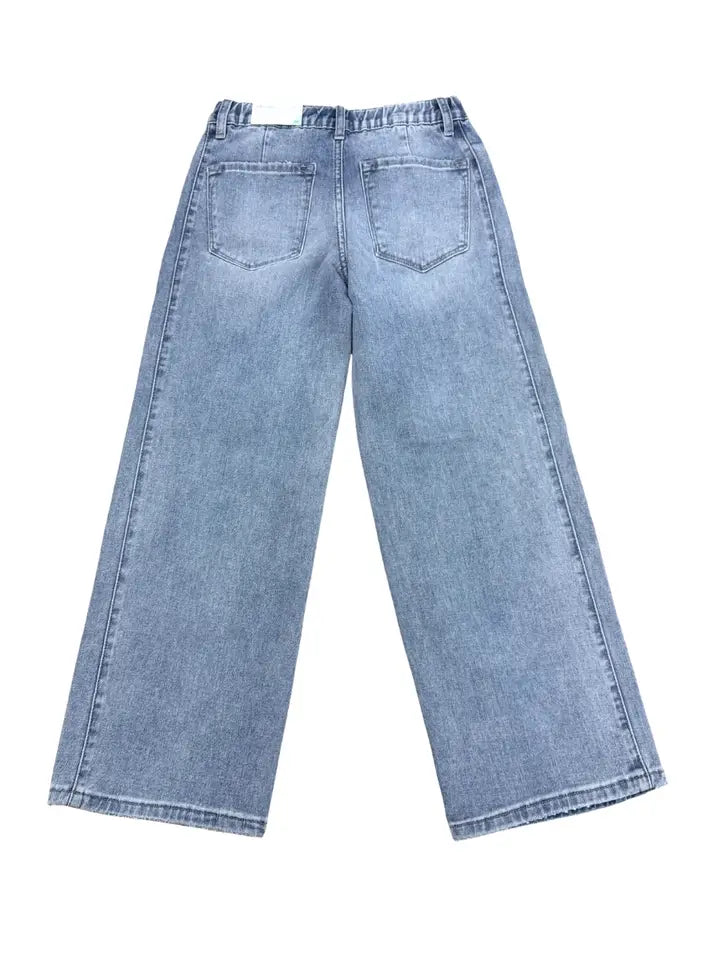 Youth Low Slung Wide Leg - Medium Light Wash