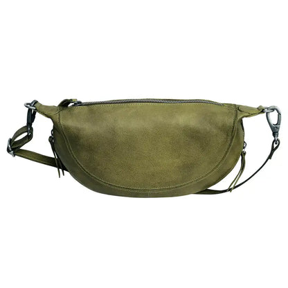 Crosby Handcrafted Leather Sling Bag - Moss