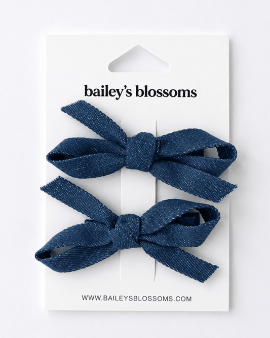 Denim Piggie Sets - Medium Denim