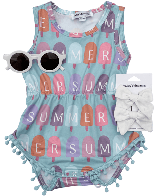 Dillon Pom Pom Romper - Pop of Summer