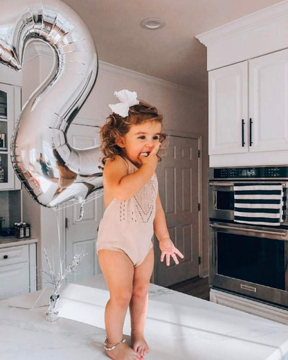 Drake Crochet Halter Romper - Vanilla Cream