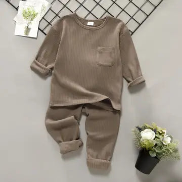 Waffle Knit Set - Khaki