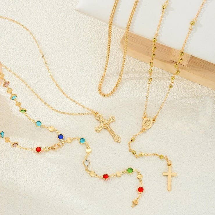 Multi Stone Lariat Layer Necklace