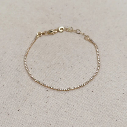 CZ Tennis Bracelet - 18k Gold