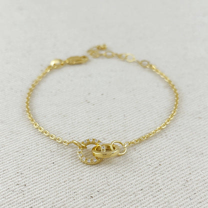 Linked CZ Bracelet - 18k Gold