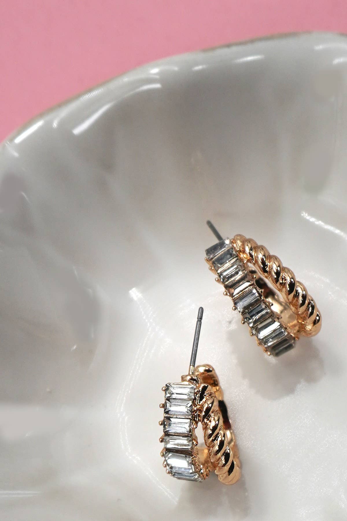 Intertwined Huggie Hoops - Gold