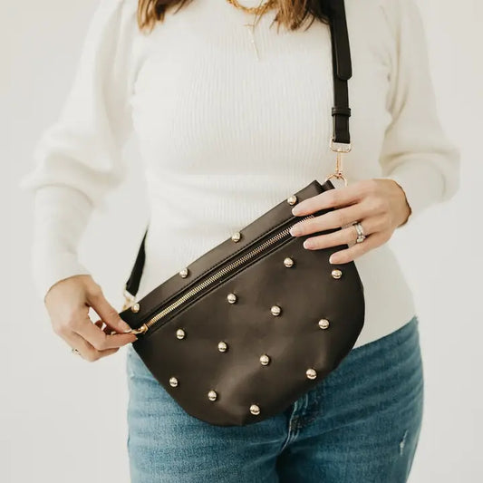 Gold Studded Westlyn Bum Bag - Chocolate