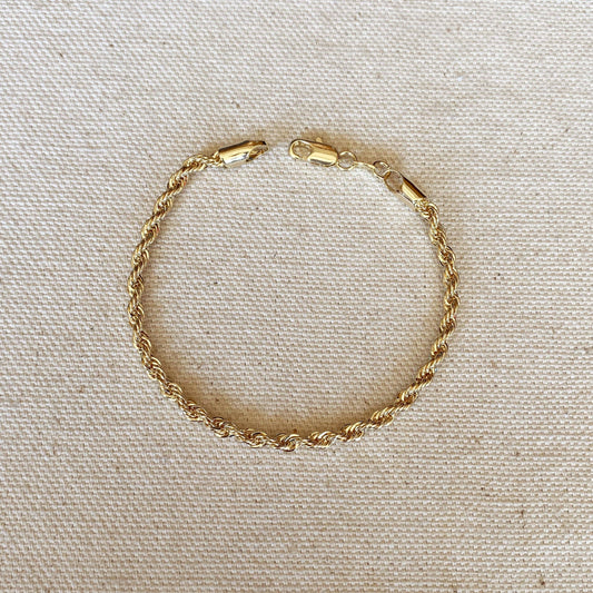 Rope Bracelet - 18k Gold Filled 6 inches